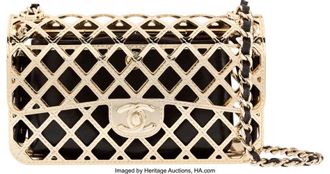 gold cage chanel bag|Chanel bag with gold chain.